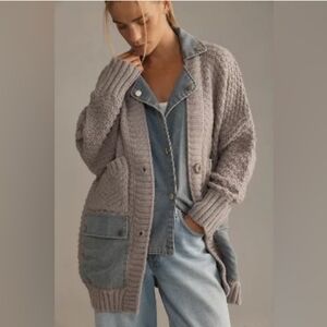 🌺New! Gorgeous Chunky Sweater Coat with pockets, One SizeColor Grey and Denim